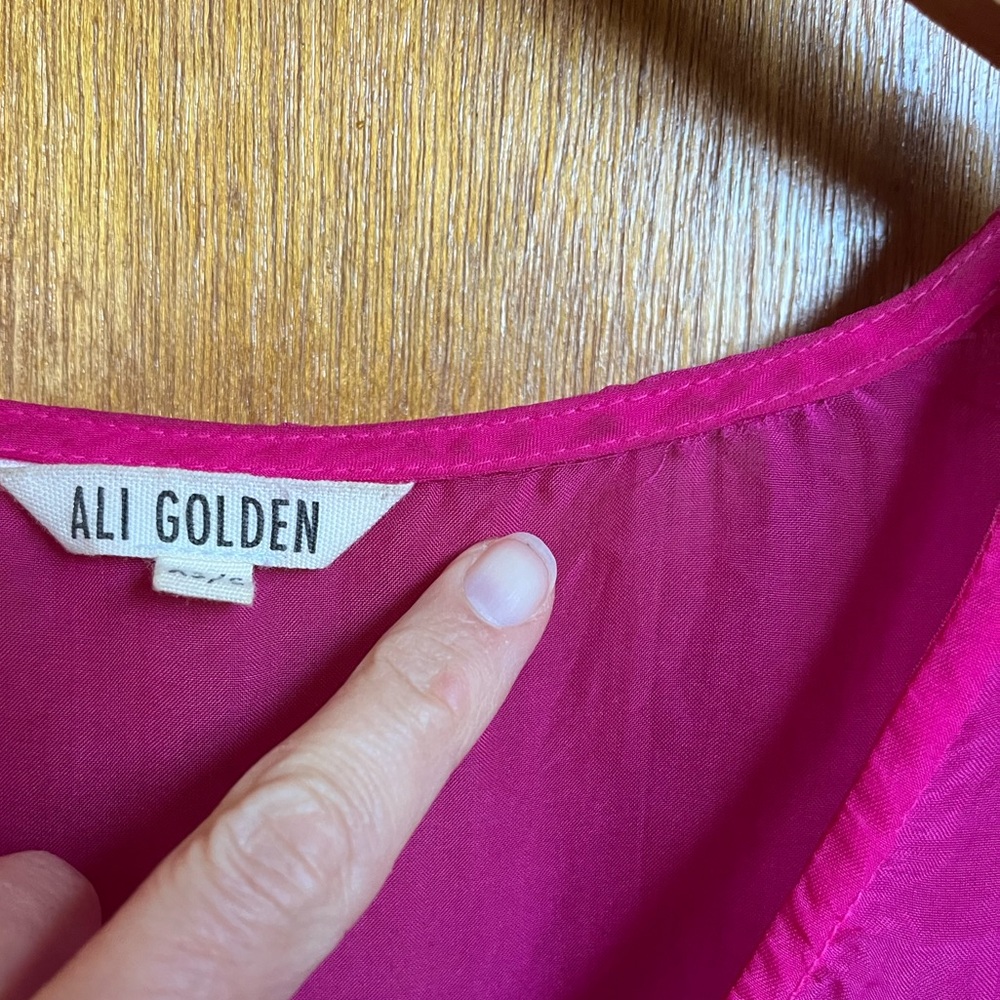 Hot Pink sheer sleeveless Ali Golden Dress - Picture 11 of 11